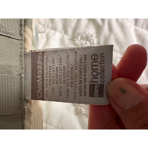 Chris Madden Floral Stripped Weaved Throw Pillow Set French Cottage Chic  Read - Picture 2 of 13